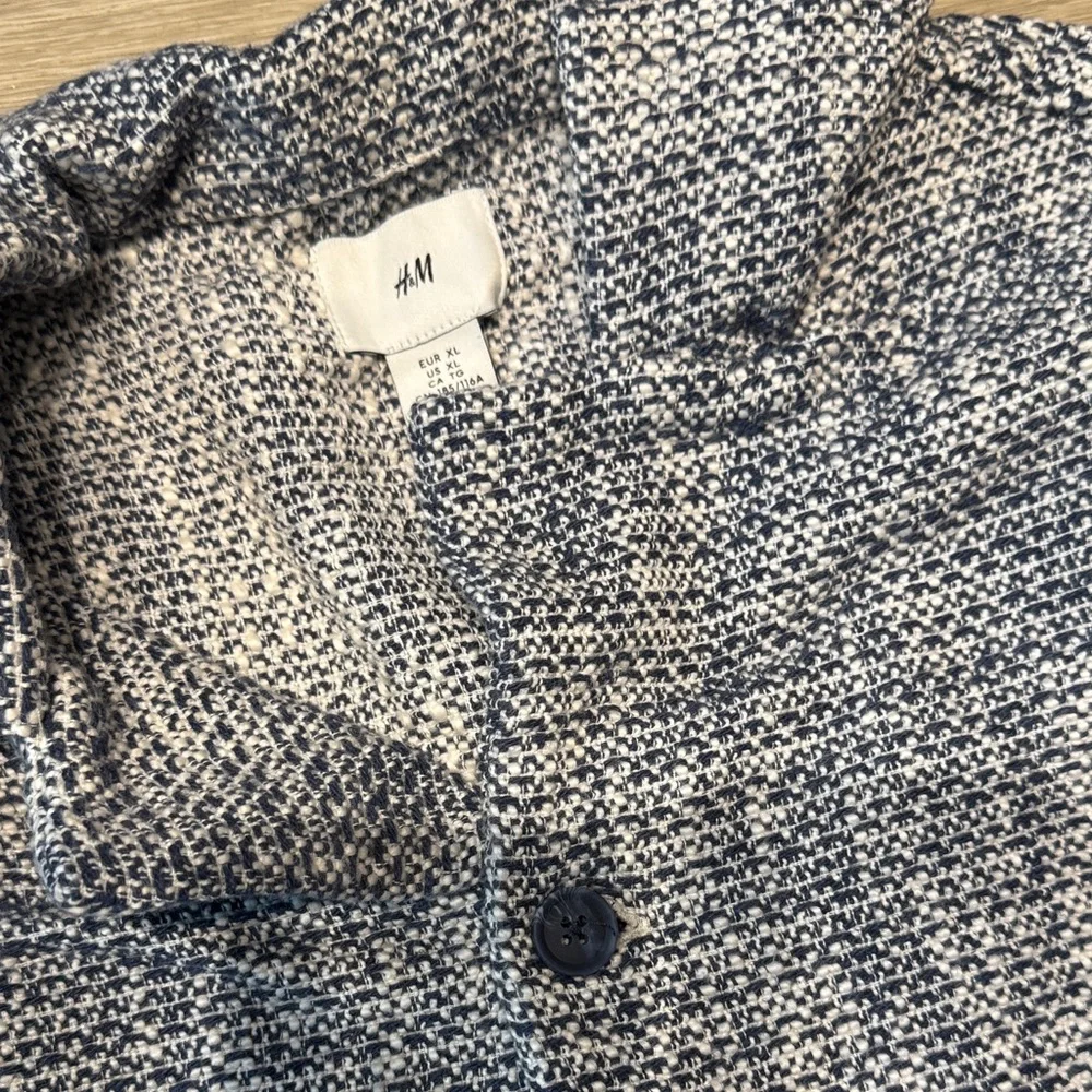 Blue and White Button-Up Shirt and Shorts Set by H&M - Picture 2 of 9